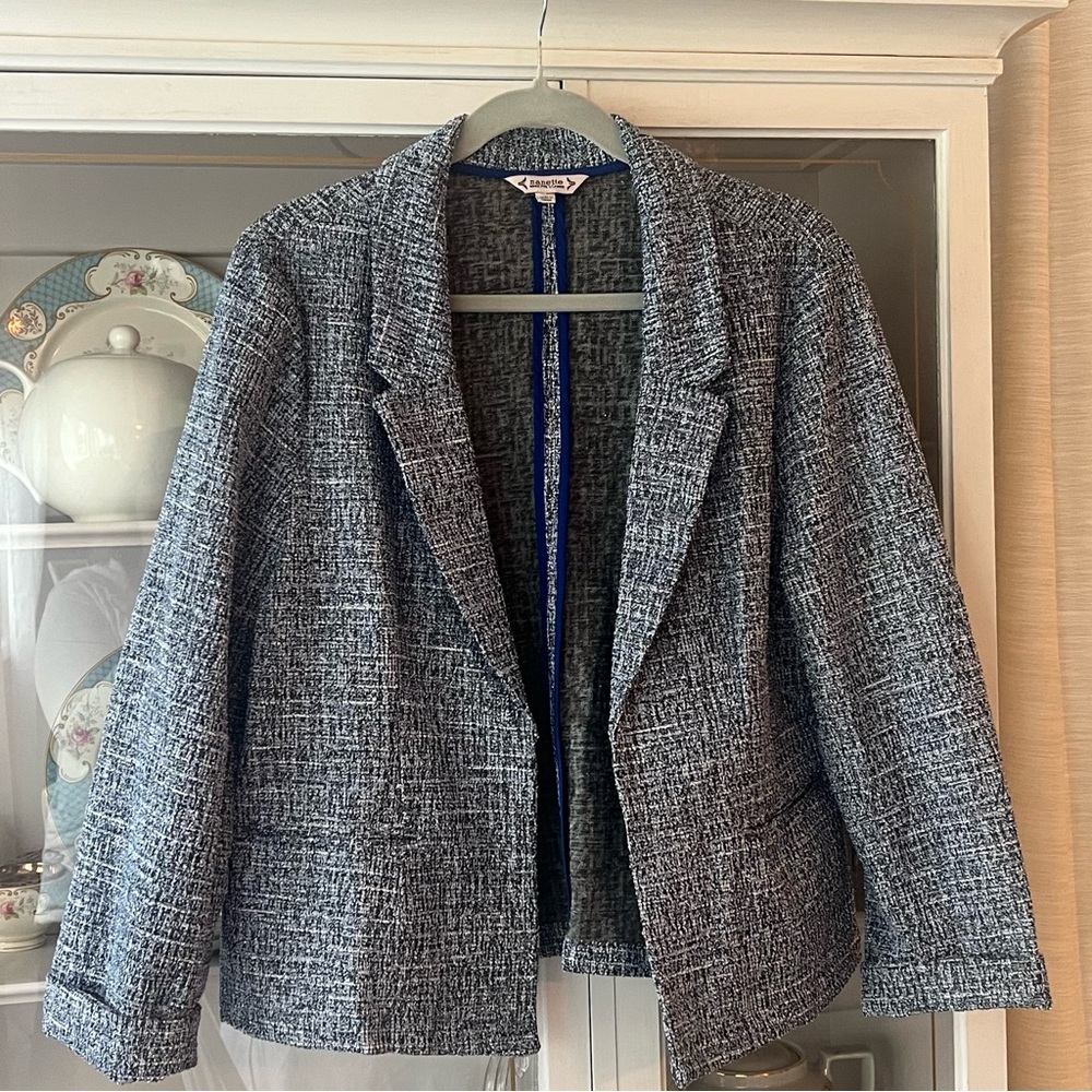 Nanette Lepore Black and White Tweed Blazer